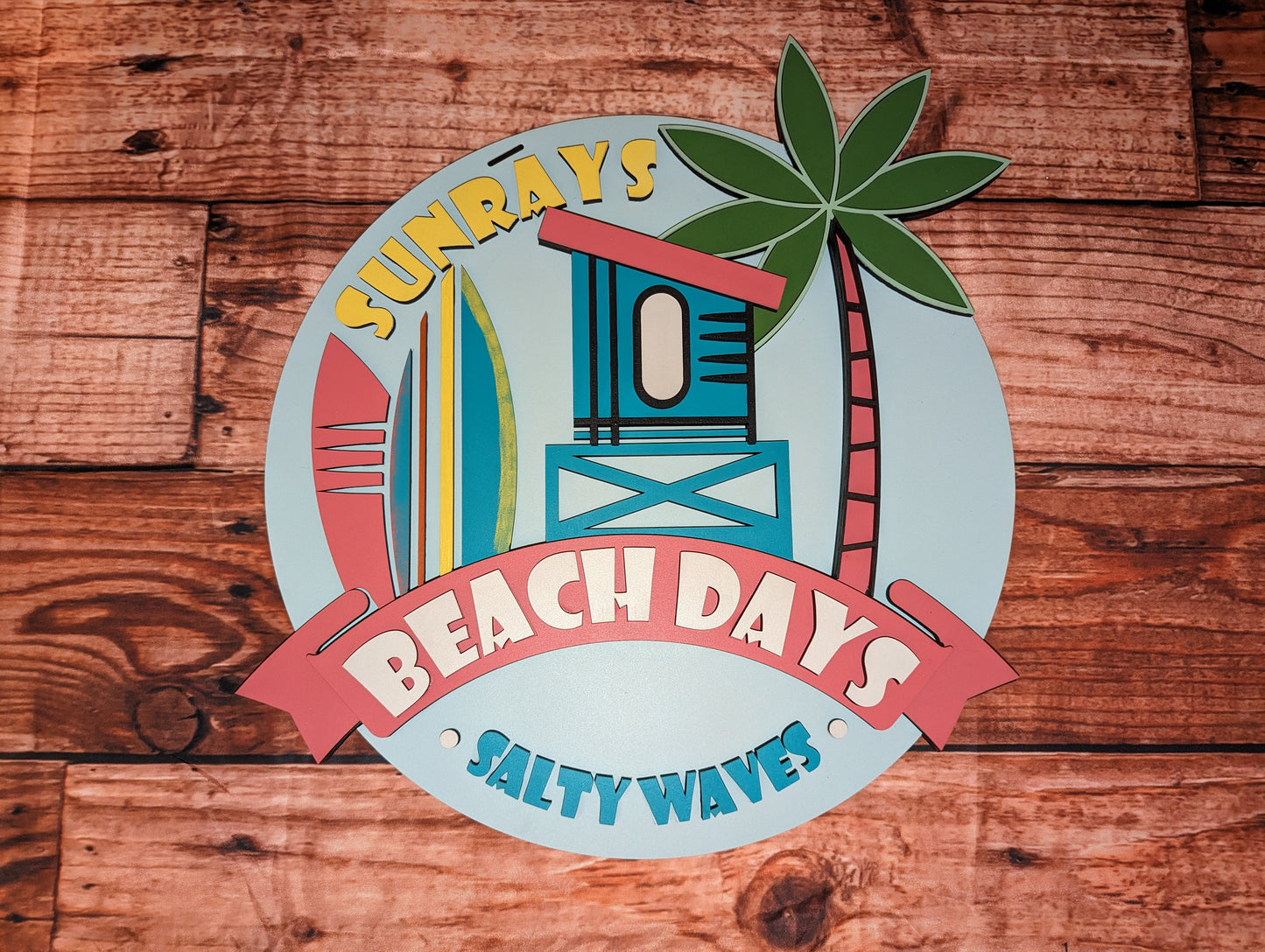 Beach Days Sunrays Salty Waves Door Sign