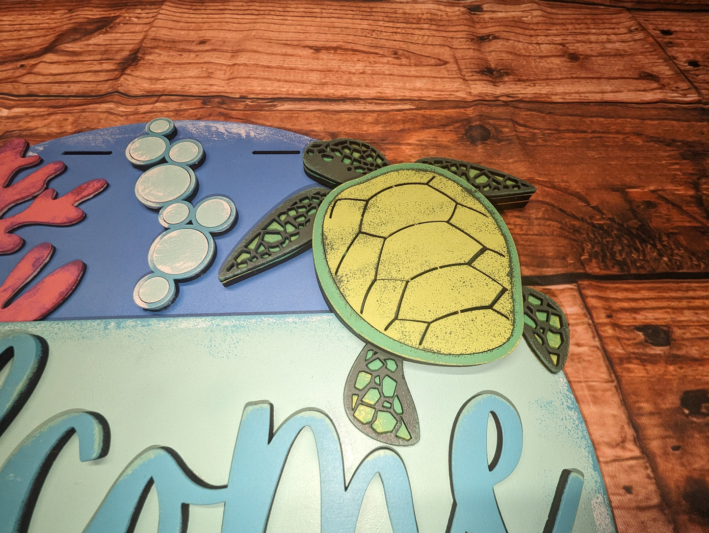 Welcome Sea Turtle Door Sign
