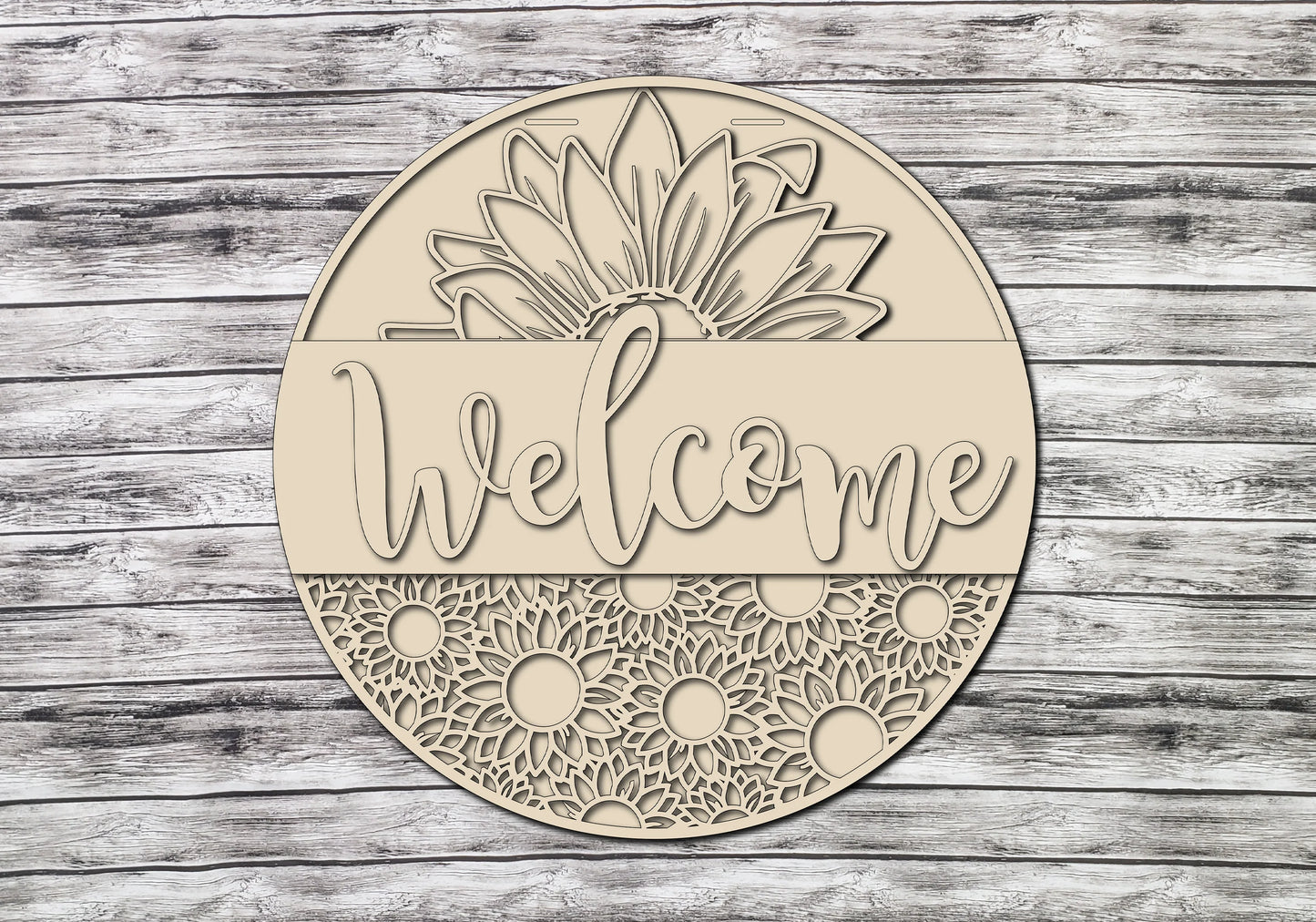 Navy Split Sunflower Half Door Sign