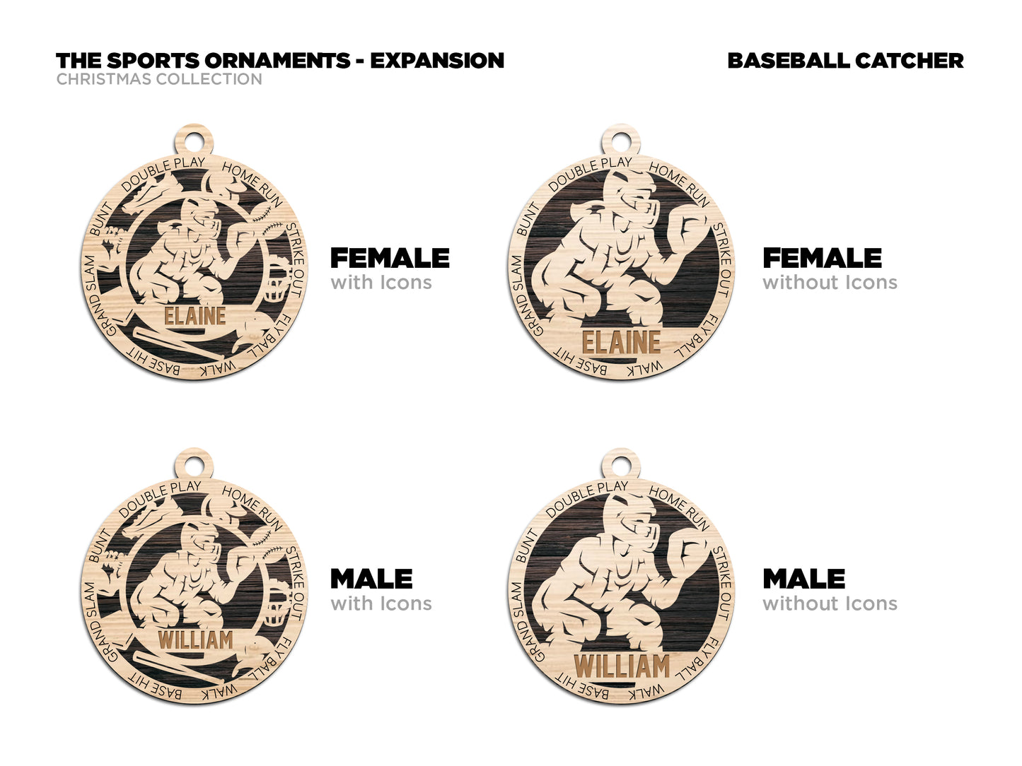 Baseball & Softball & Catcher - Sports Ornaments