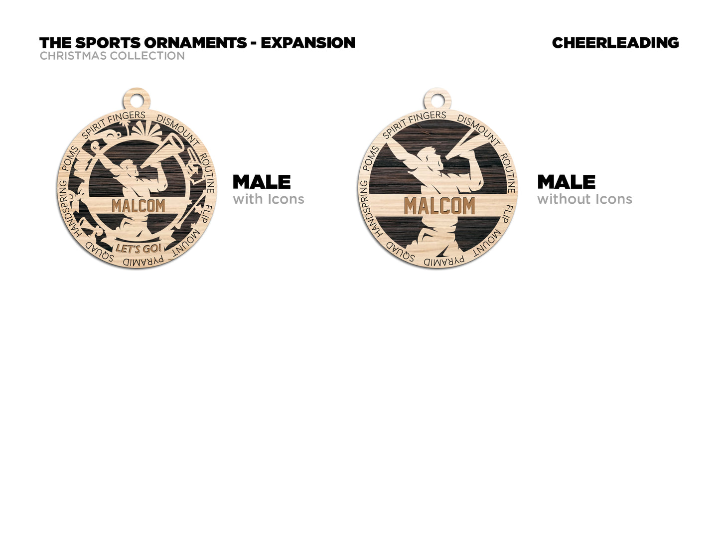 Cheerleader - Female & Male - Sports Ornaments
