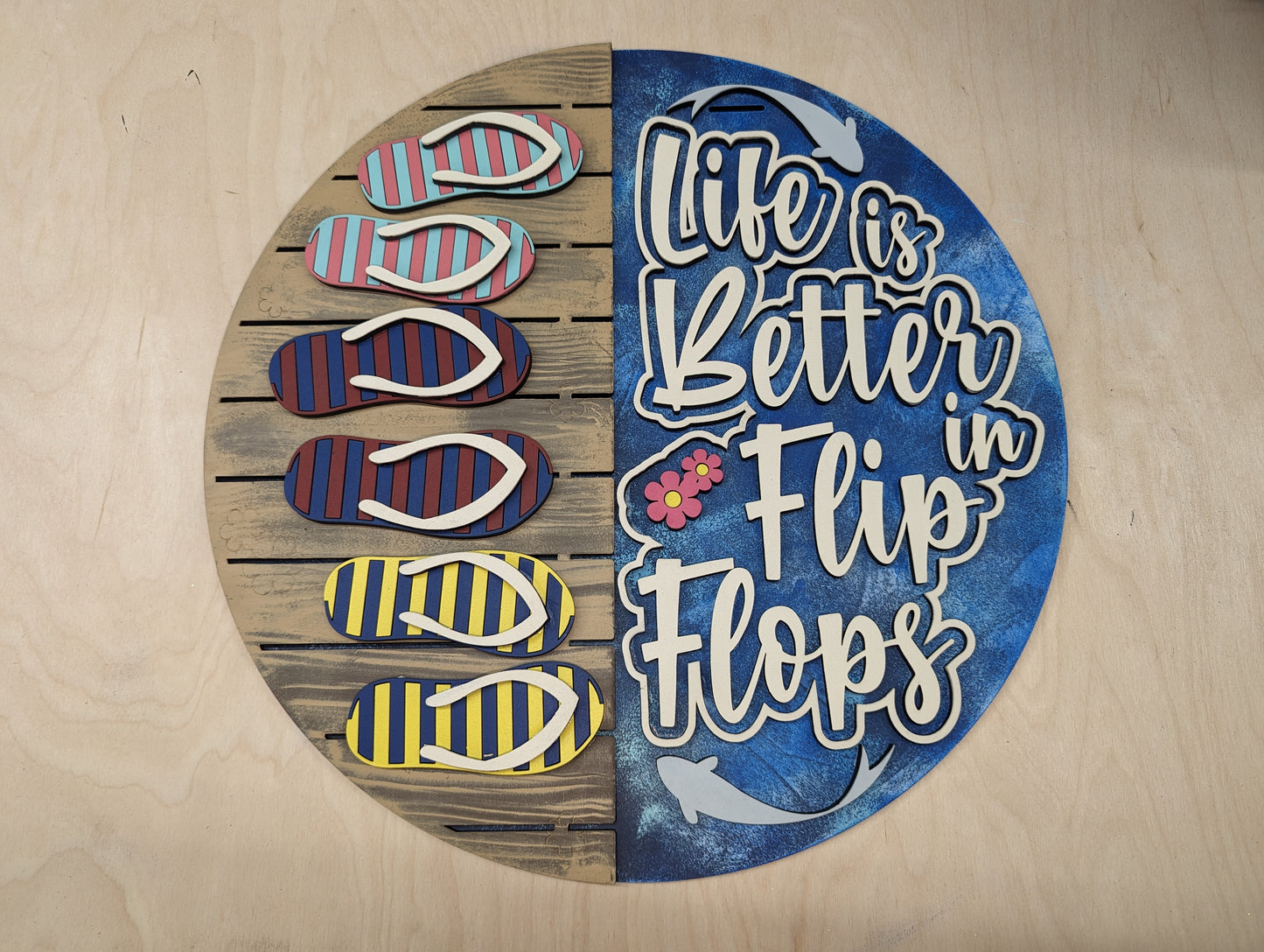 Life is Better in Flops Flops Door Sign