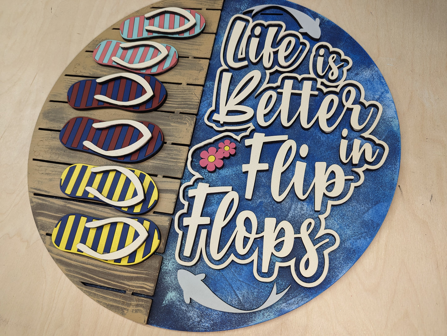 Life is Better in Flops Flops Door Sign