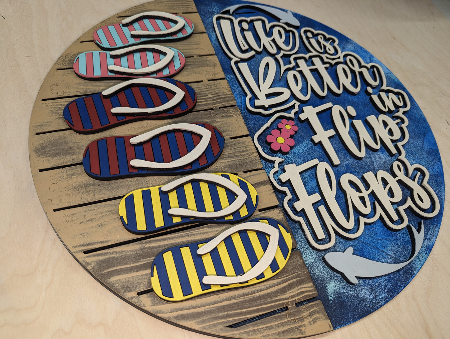 Life is Better in Flops Flops Door Sign