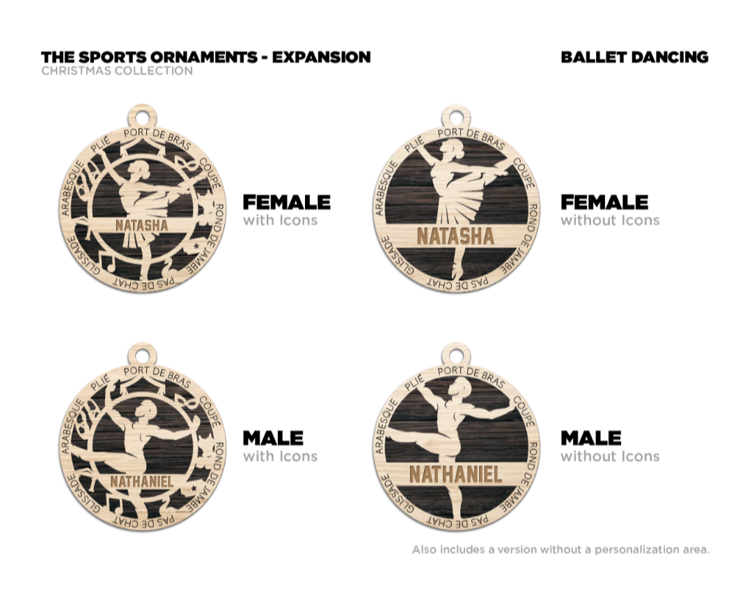 Dance: Ballet, Hip Hop, & Jazz - Sports Ornaments