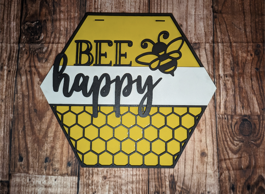 Bee Happy Door Sign