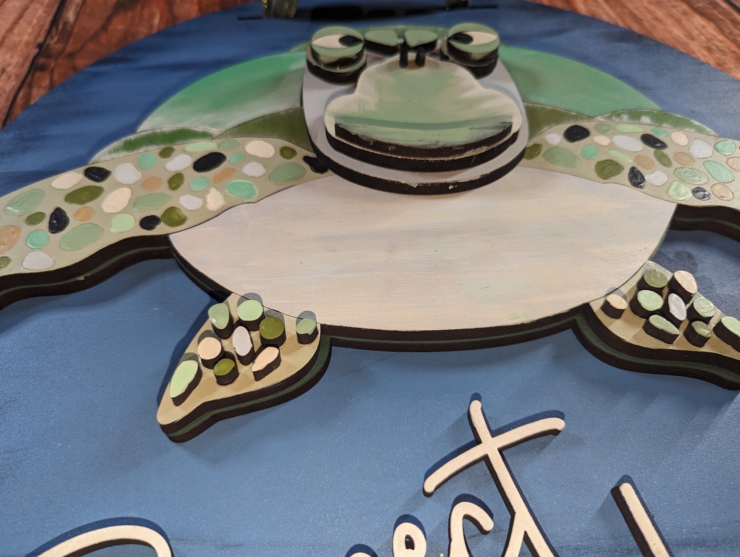 Sea Turtle Respect The Locals Door Sign