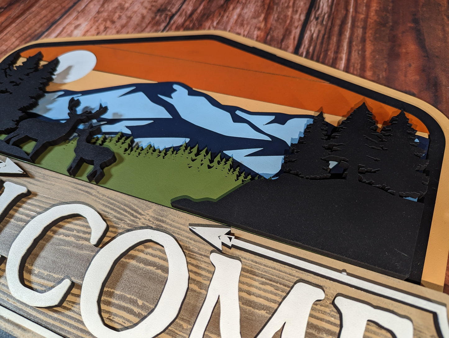 Deer Mountain Welcome Door Sign - Hunting