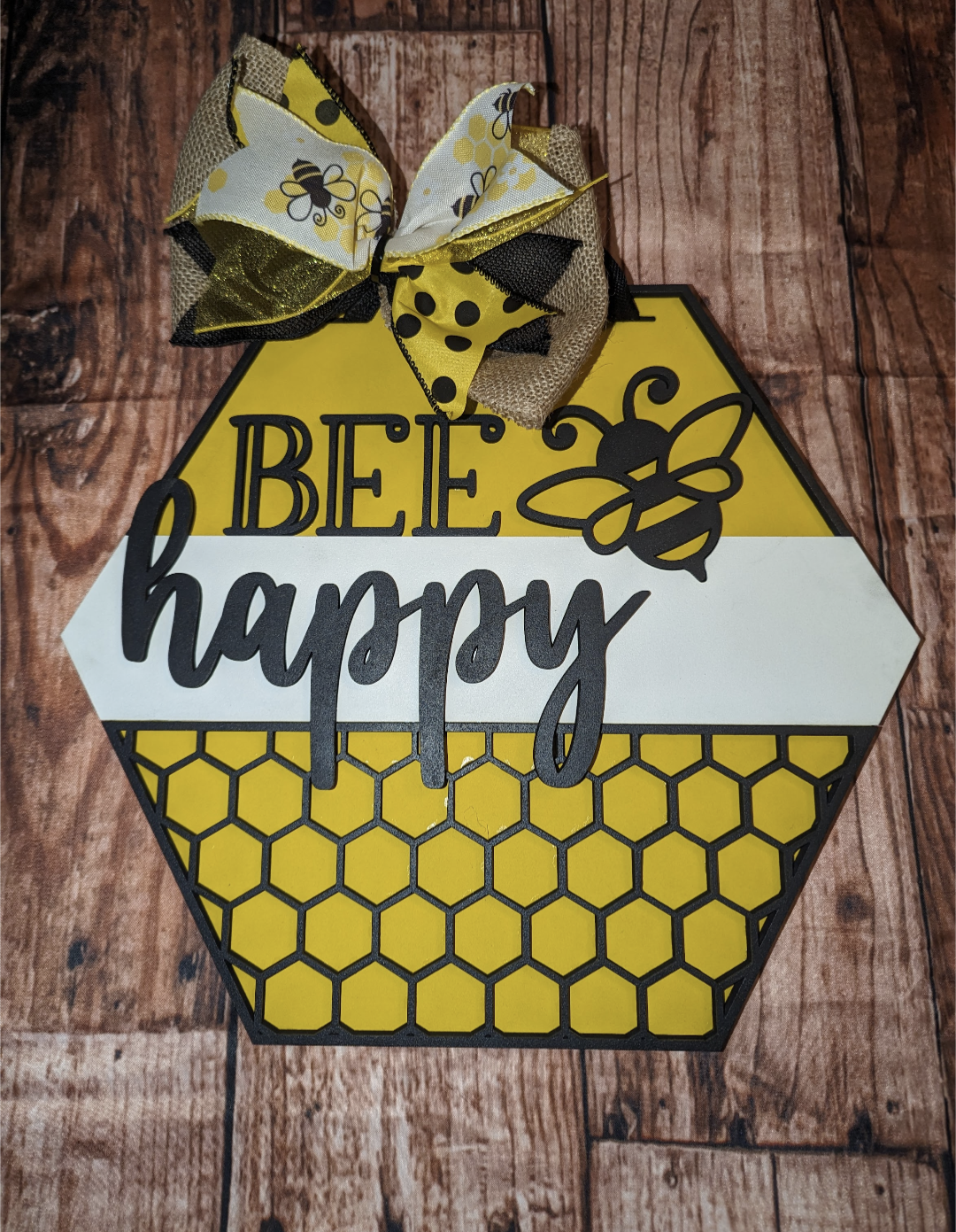 Bee Happy Door Sign