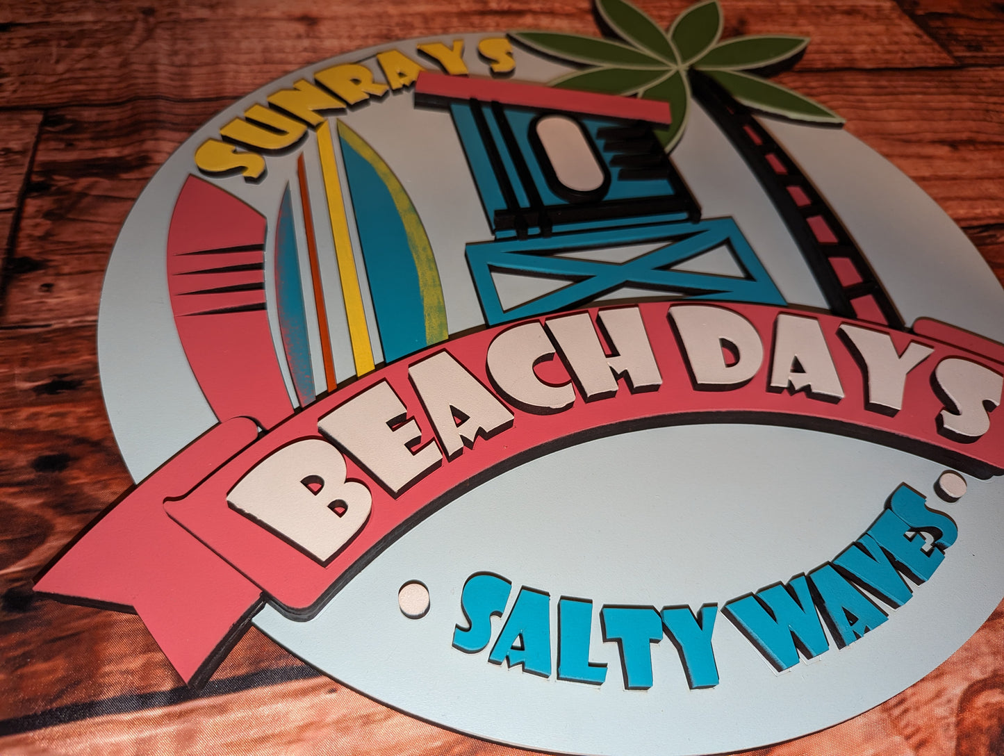 Beach Days Sunrays Salty Waves Door Sign