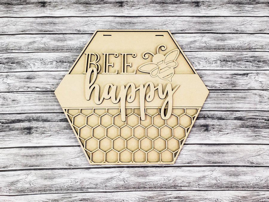 Bee Happy Door Sign