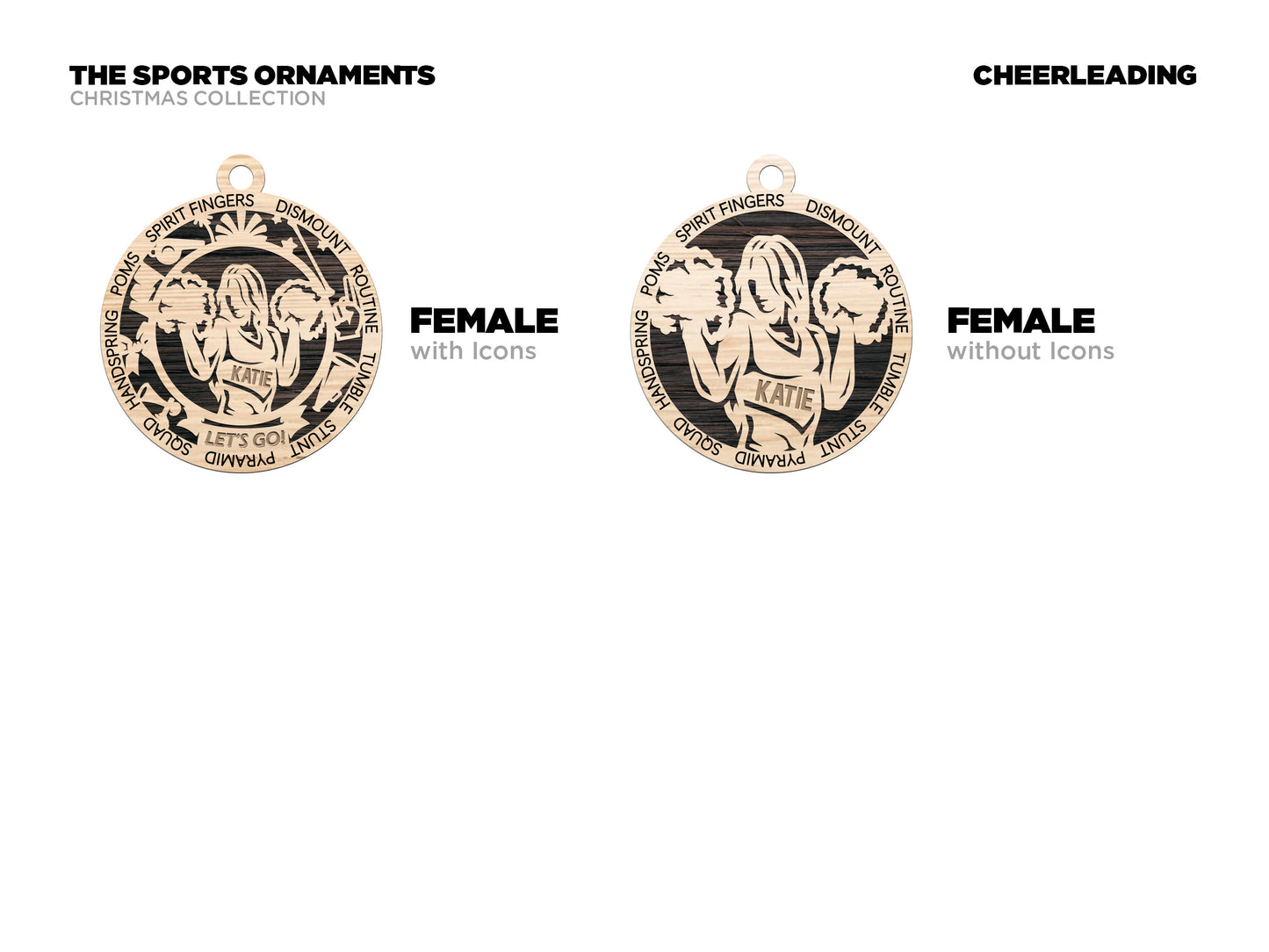 Cheerleader - Female & Male - Sports Ornaments