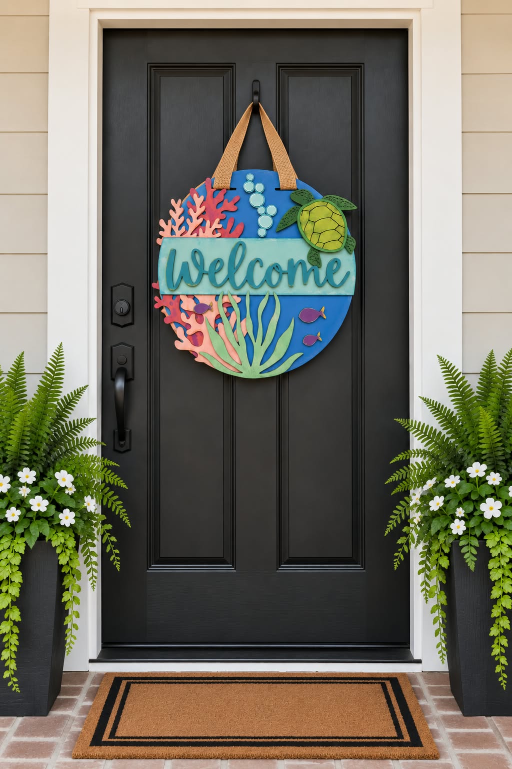 Welcome Sea Turtle Door Sign