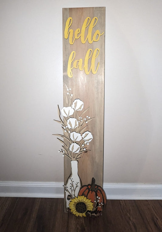 Hello Fall Door Leaner