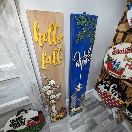 Hello Fall Door Leaner