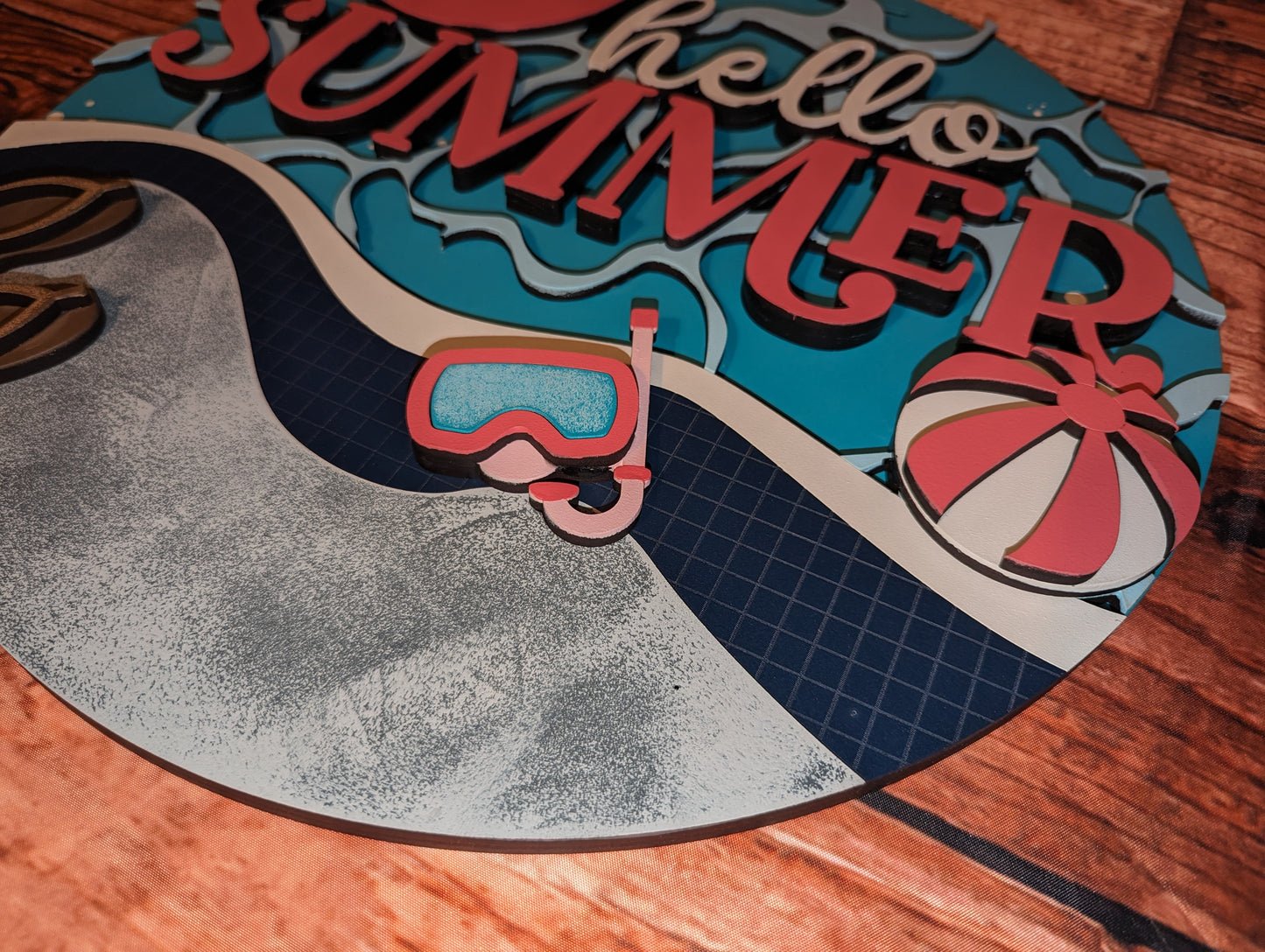 Hello Summer at the Pool or Beachside Door