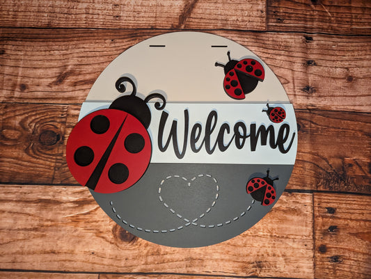 Ladybug Welcome Door Sign