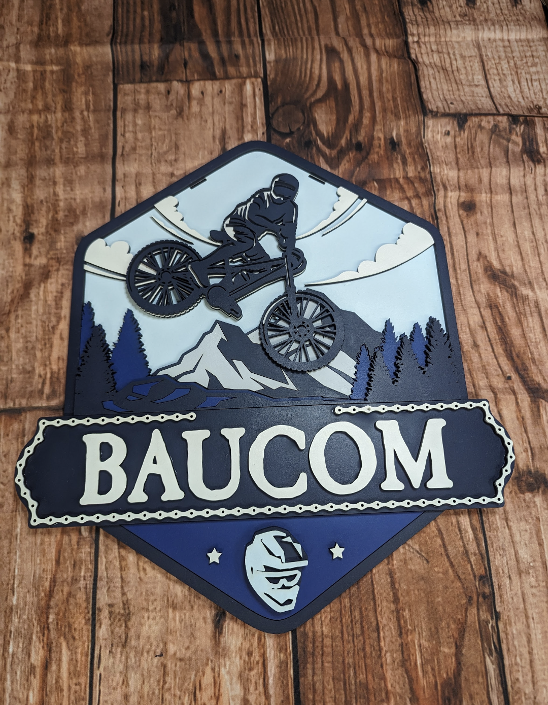 Welcome Mountain Bike Door Sign