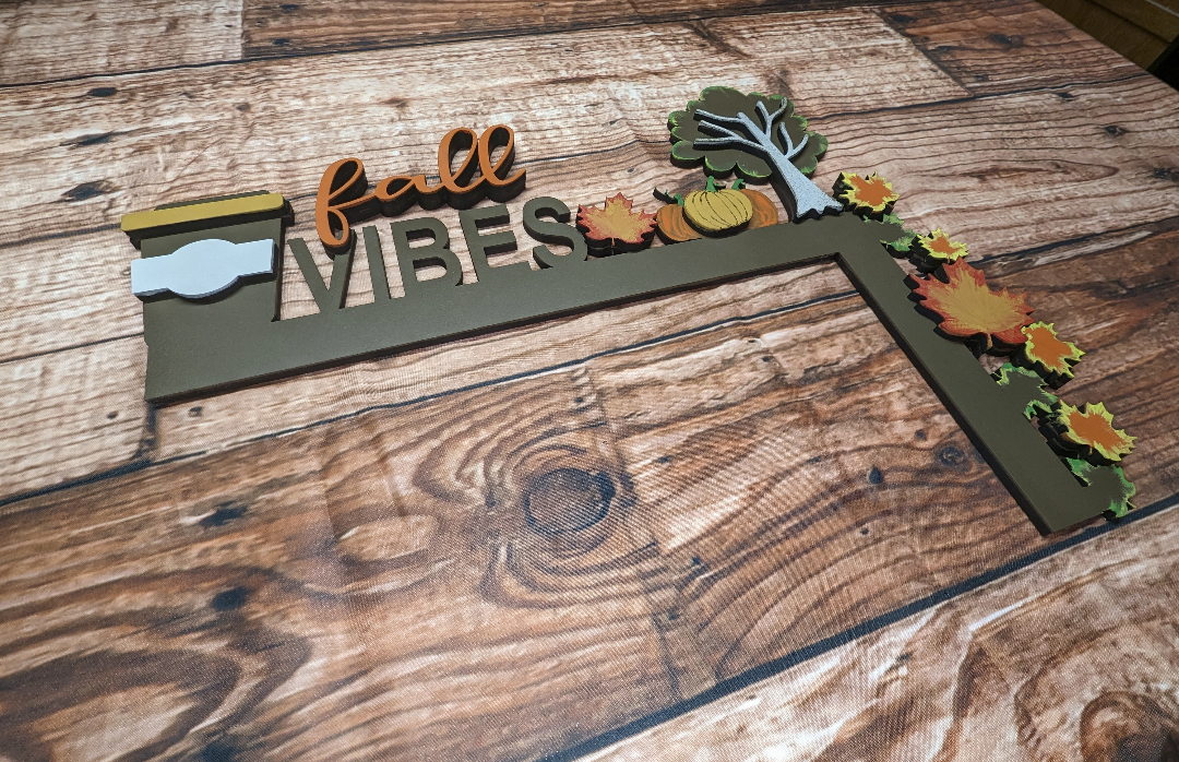 Fall Vibes Coffee and Leaves Door Frame Corner