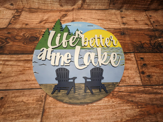Life is Better at the Lake Door Sign