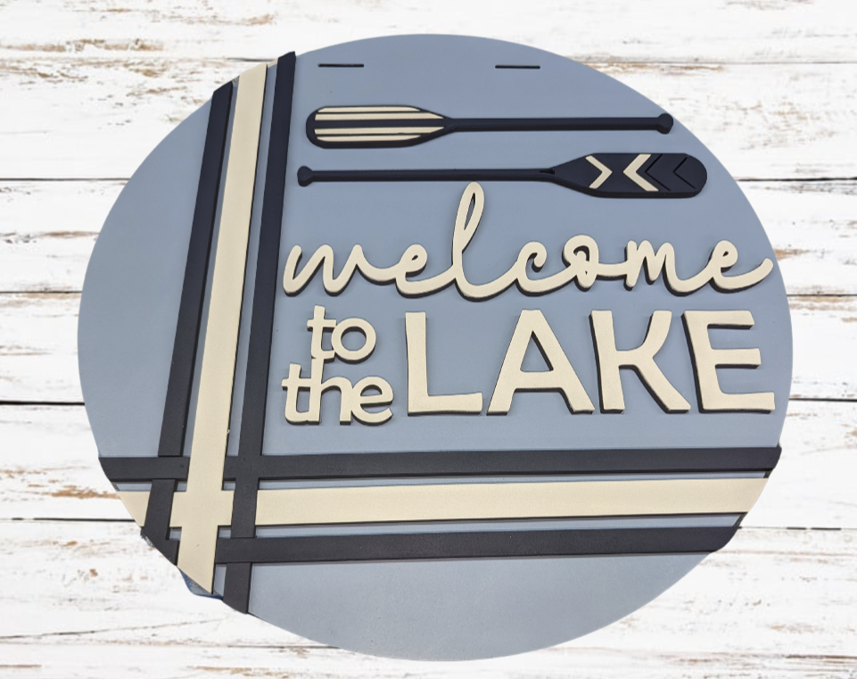Welcome to the Lake - Oars - Door Sign